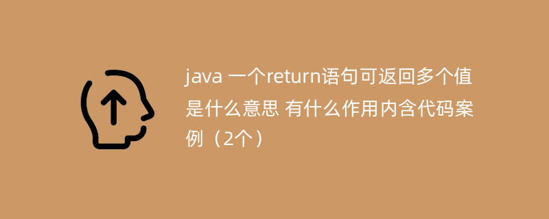 java 一个return语句可返回多个值