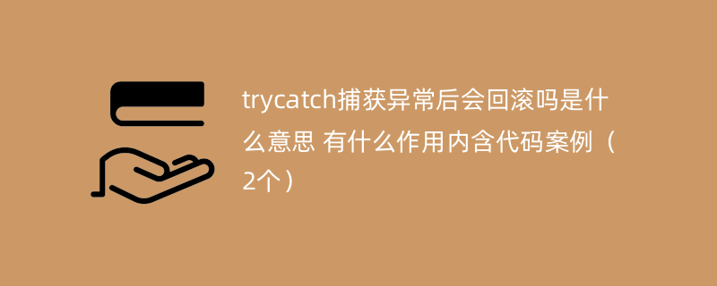 trycatch捕获异常后会回滚吗