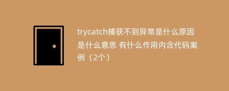 trycatch捕获不到异常是什么原因