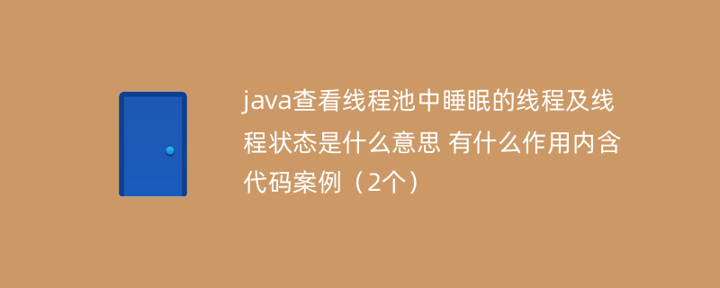 java查看线程池中睡眠的线程及线程状态