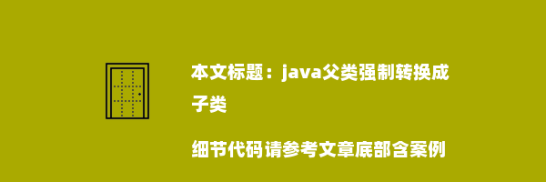 java父类强制转换成子类