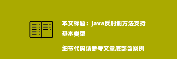 java反射调方法支持基本类型