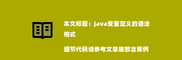 java变量定义的语法格式