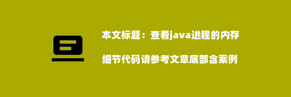 查看java进程的内存