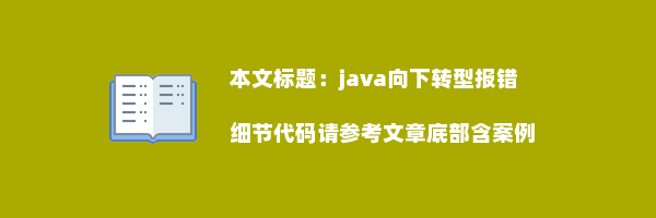 java向下转型报错