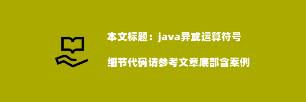 java异或运算符号