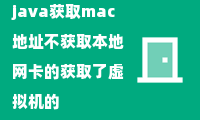 java获取mac地址不获取本地网卡的获取了虚拟机的