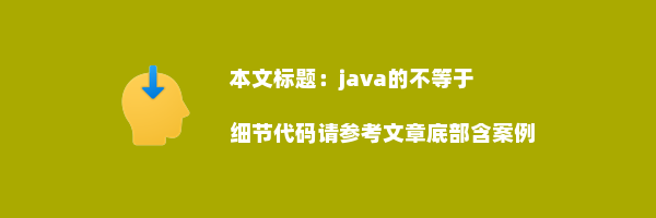 java的不等于