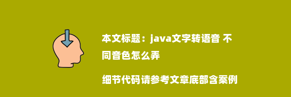 java文字转语音 不同音色怎么弄